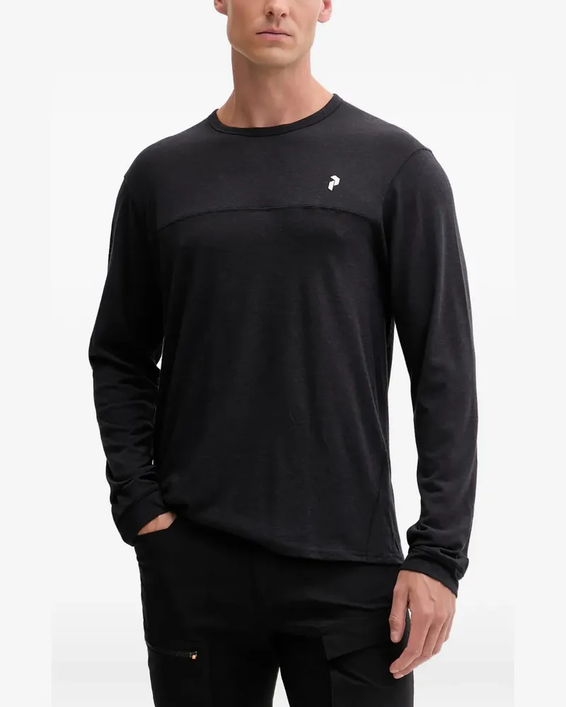 Peak Performance logo round-neck sweater - Schwarz Schwarz