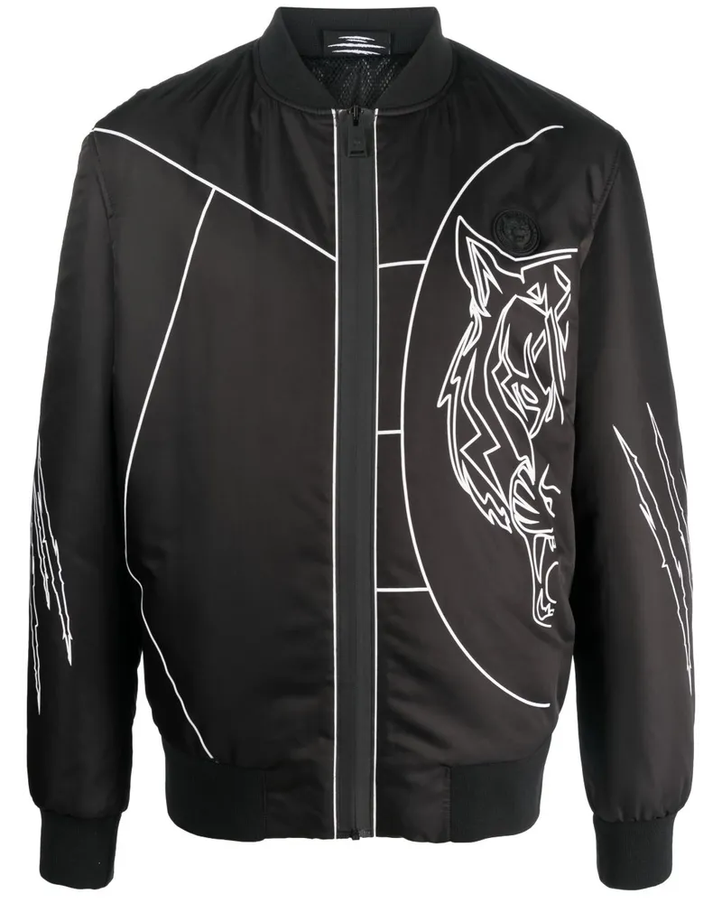 Philipp Plein Tiger Court Edition Bomberjacke - Schwarz Schwarz