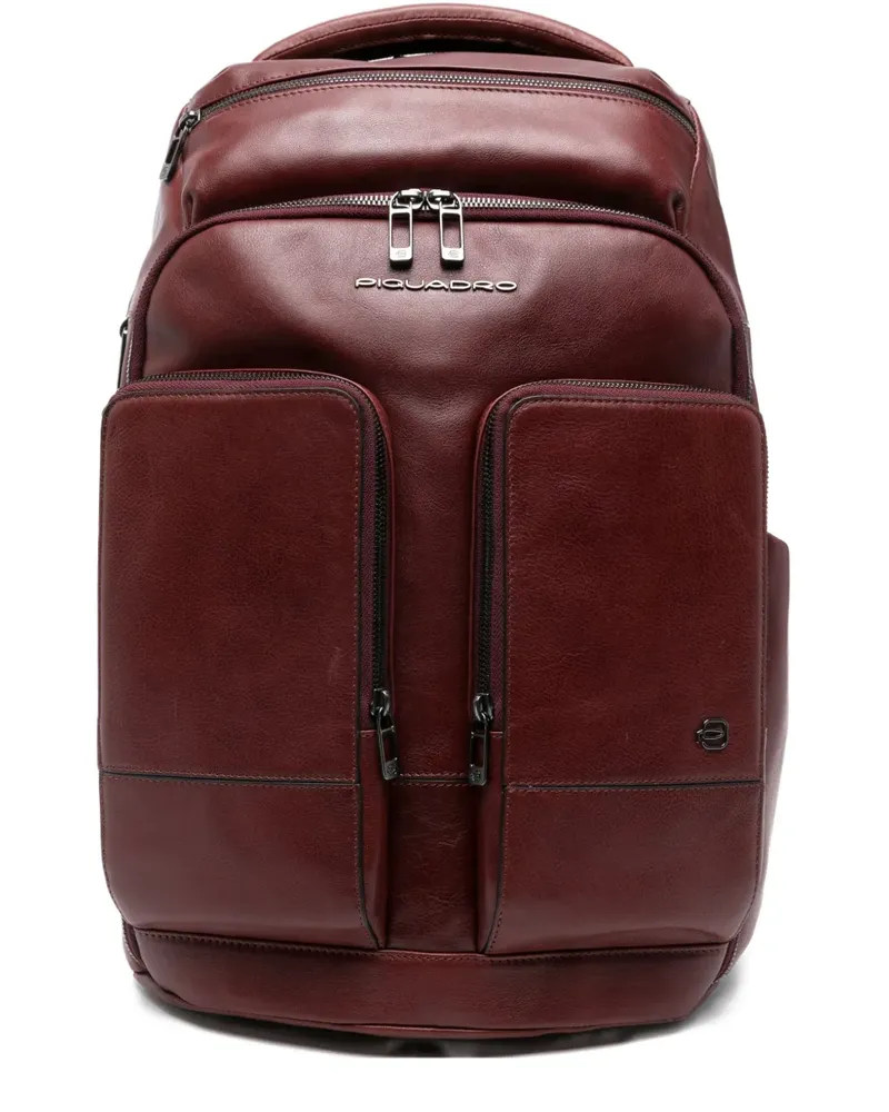 Piquadro leather backpack - Braun Braun