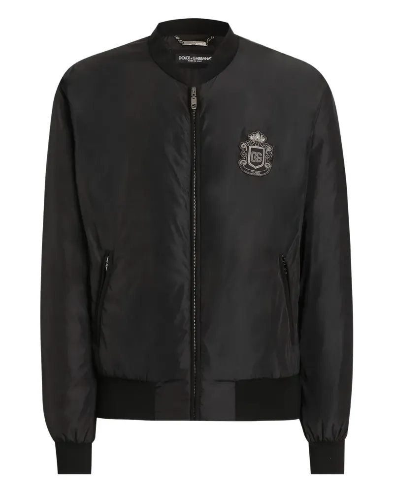 Dolce & Gabbana Bomberjacke mit Wappenstickerei - Schwarz Schwarz