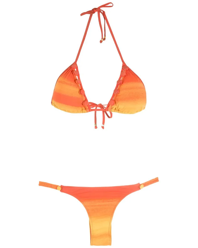 Amir Slama Bikini mit Ombré-Streifen - Orange Orange