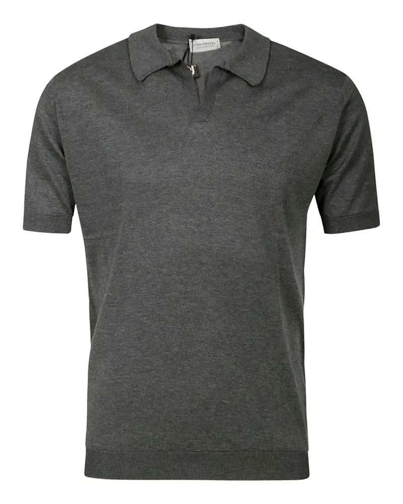 John Smedley Poloshirt mit V-Ausschnitt - Grau Grau
