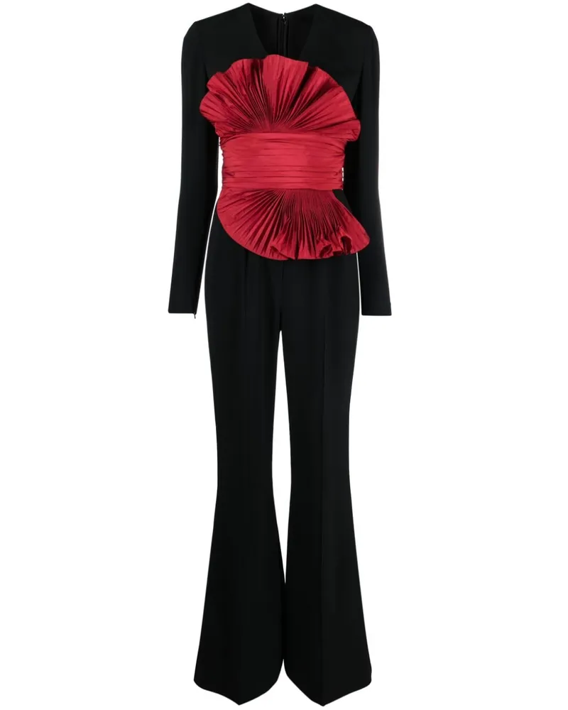 Elie Saab Ausgestellter Jumpsuit mit Rüschendetail - Schwarz Schwarz