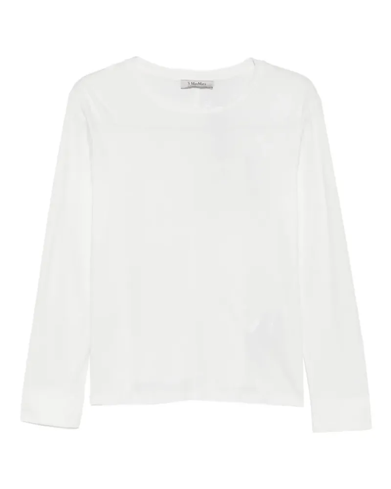 Max Mara Max Mara logo-embroidered long-sleeve T-shirt - Grau Grau
