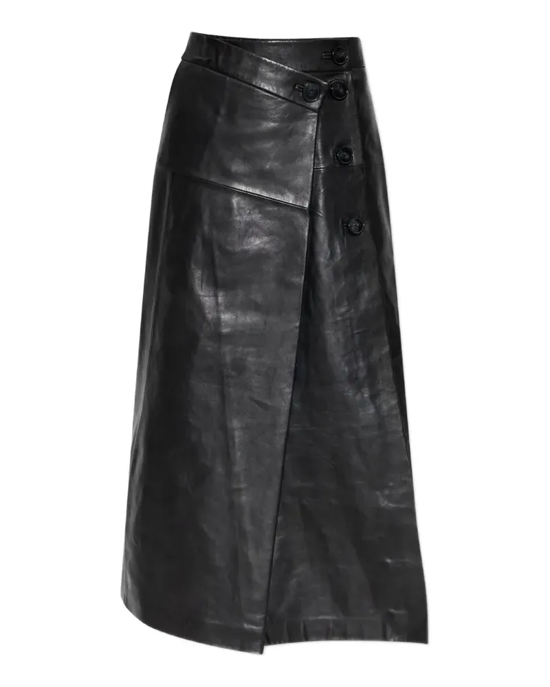 IRO Rimera button-fastening wrap midi skirt - Schwarz Schwarz