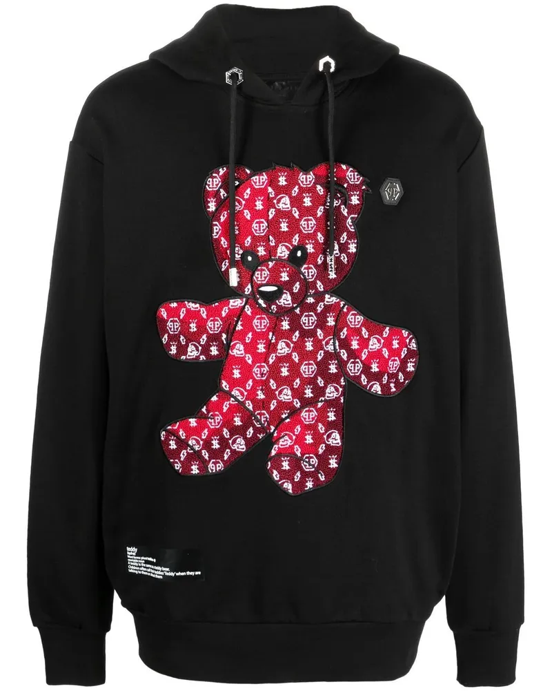 Philipp Plein Hoodie mit Teddy Schwarz