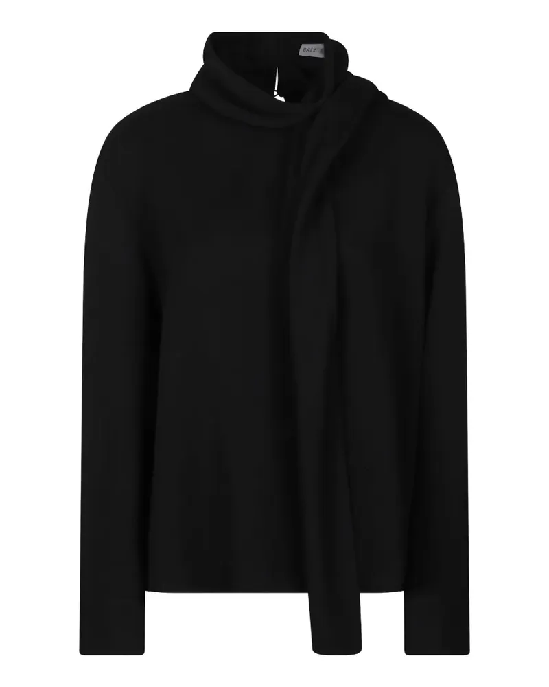 Balenciaga Kreppbluse mit Schleifenkragen - Schwarz Schwarz