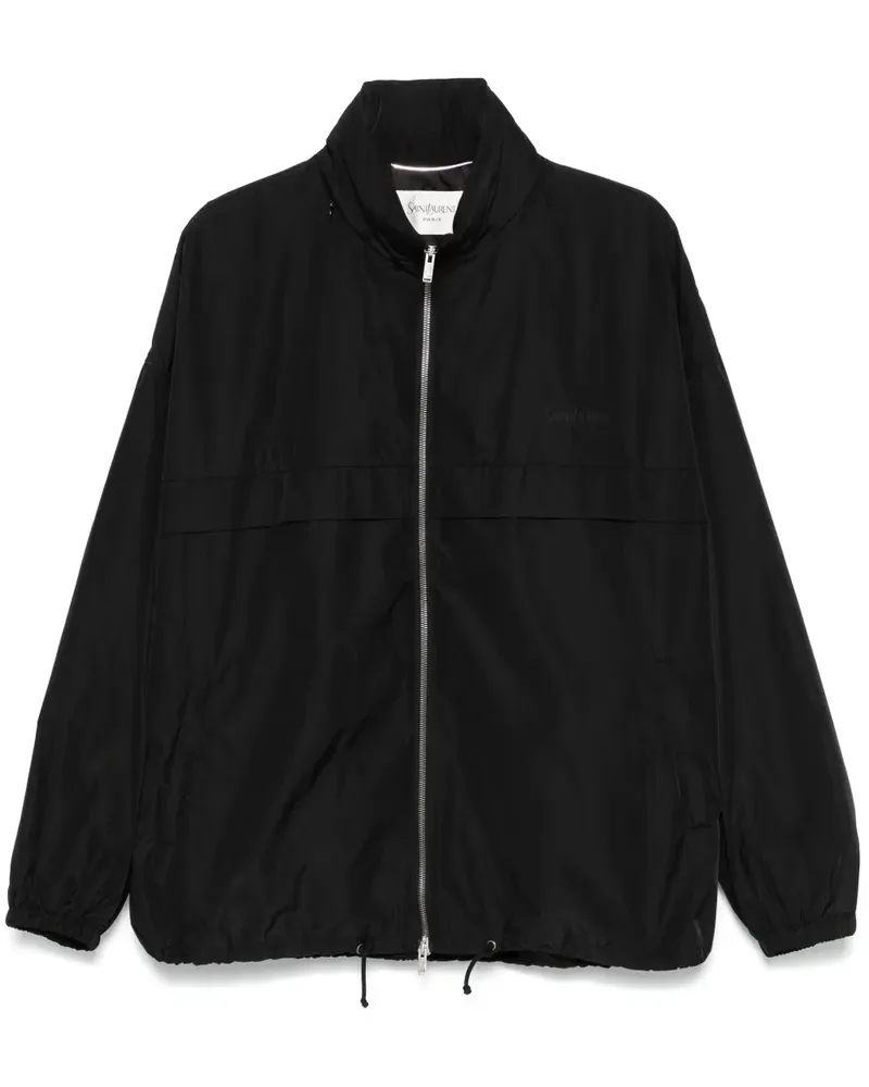 Saint Laurent Jacke mit Logo-Print - Schwarz Schwarz