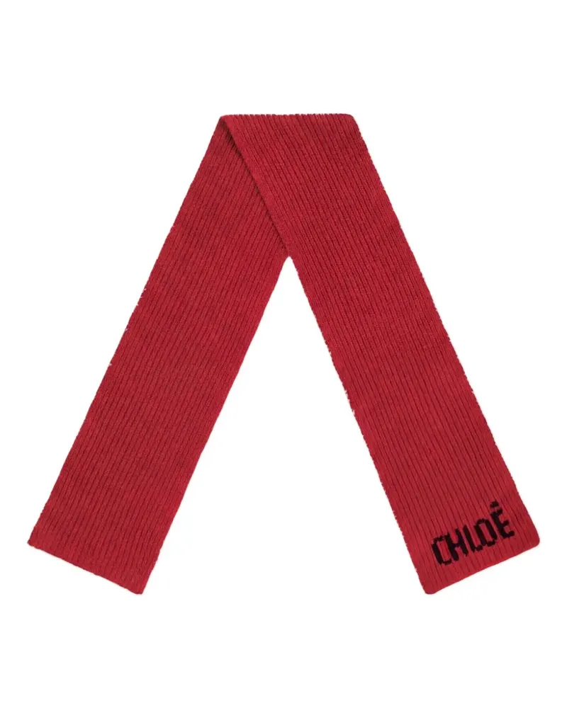 Chloé Schal mit Logo - Rot Rot