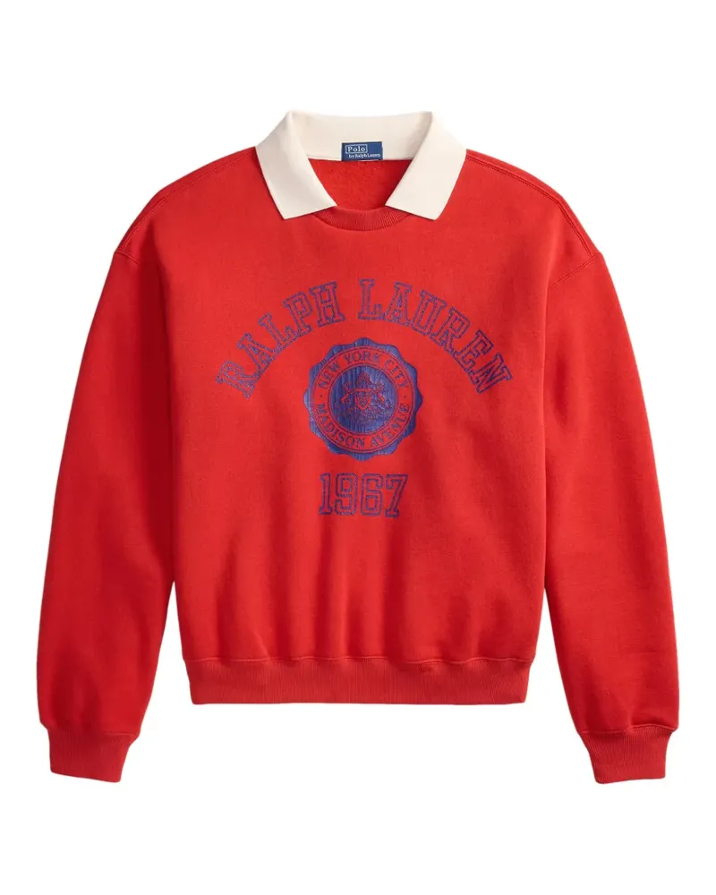 Ralph Lauren Pullover im Layering-Look mit Wappen - Rot Rot