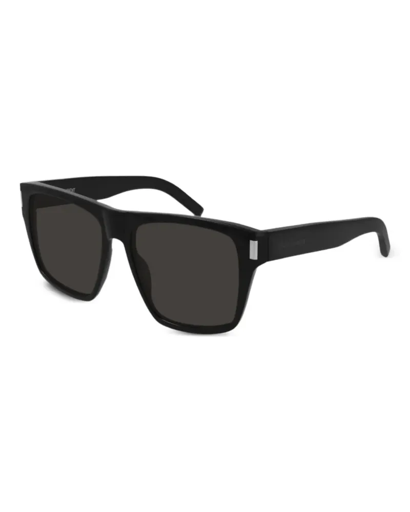 Saint Laurent Sonnenbrille mit eckigem Gestell - Schwarz Schwarz