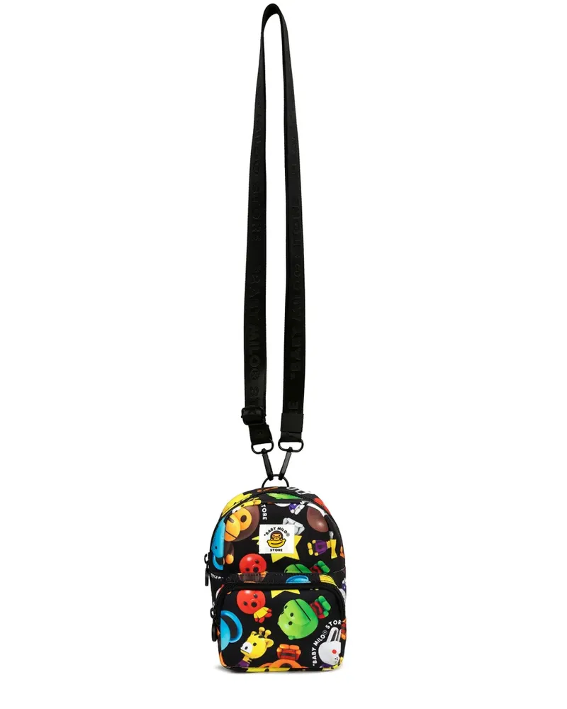 BAPE Rucksack mit Figuren-Print - Schwarz Schwarz