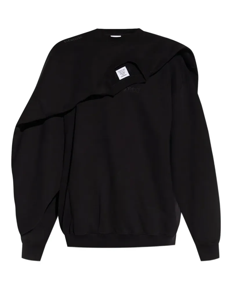 VETEMENTS Sweatshirt im Layering-Look - Schwarz Schwarz
