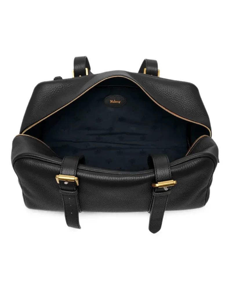 Mulberry Boston buckle-detail grained leather tote bag - Schwarz Schwarz