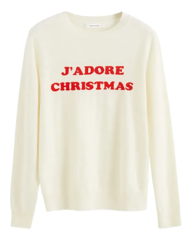 Chinti & Parker J'adore Christmas Pullover - Weiß Weiß