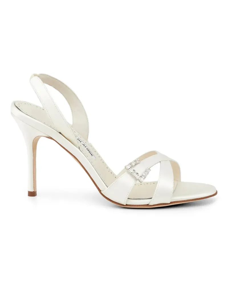 Manolo Blahnik Ramisli crystal-embellished strap sandals - Weiß Weiß