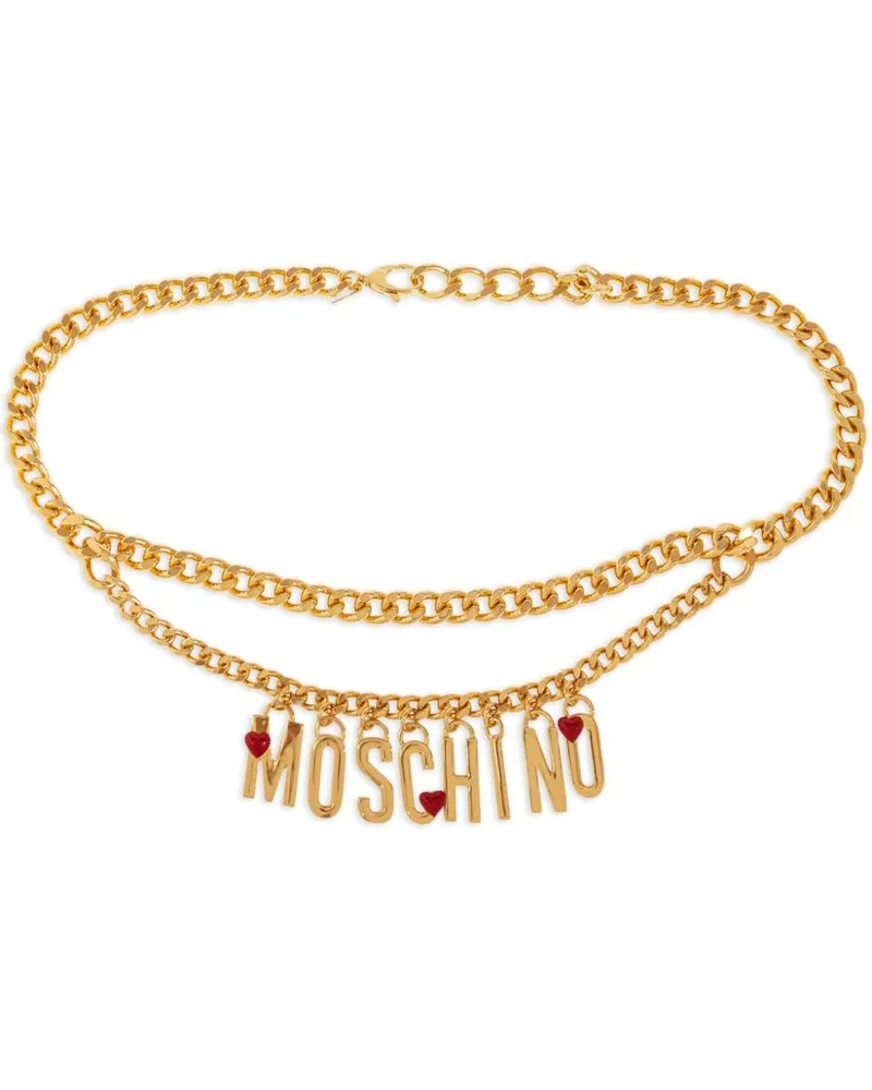 Moschino Gürtel mit Logo-Anhänger Gold