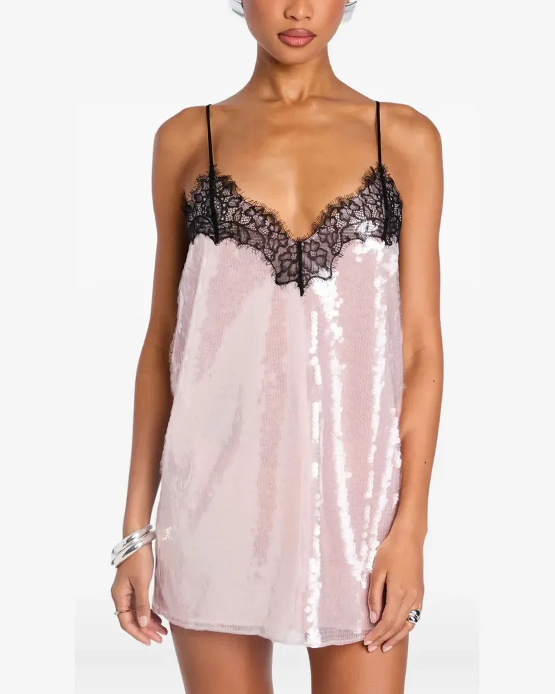 Retrofête Olive sequin lace-trimmed slip dress - Rosa Rosa