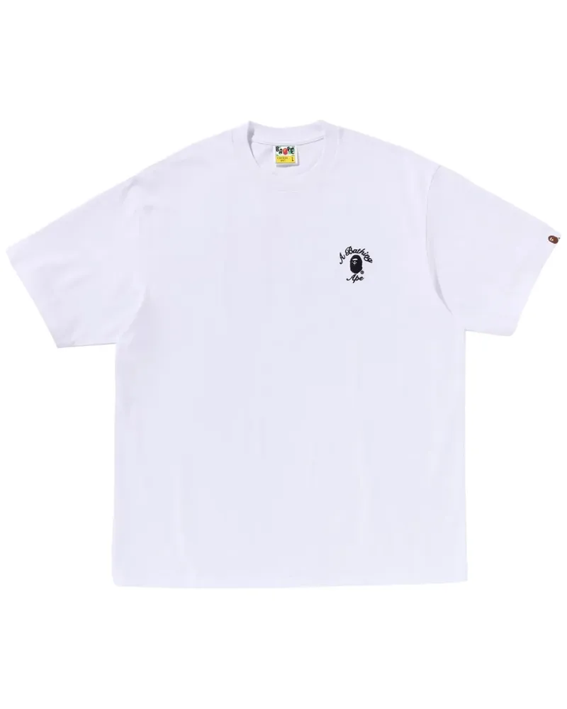 BAPE T-Shirt mit Logo-Stickerei - Weiß Weiß