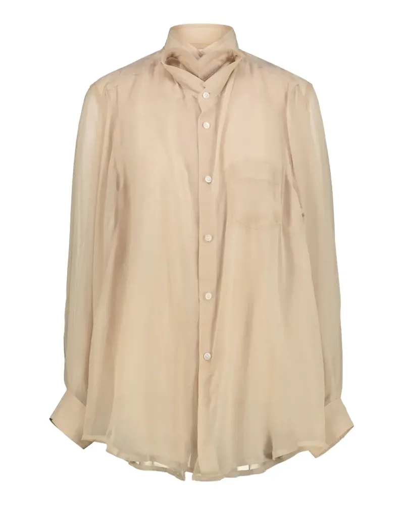 Comme des Garçons sheer panelled shirt - Nude Nude