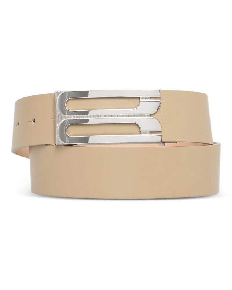 Victoria Beckham buckled leather belt - Nude Nude
