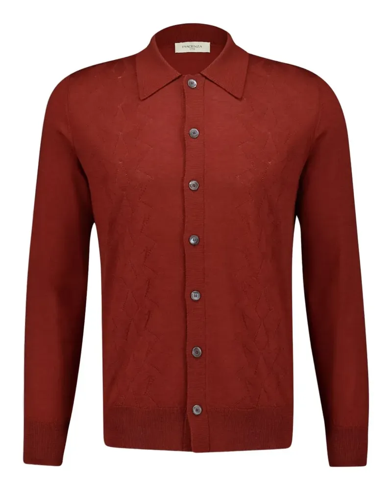 Piacenza Cashmere Hemd mit Rautenmuster - Rot Rot