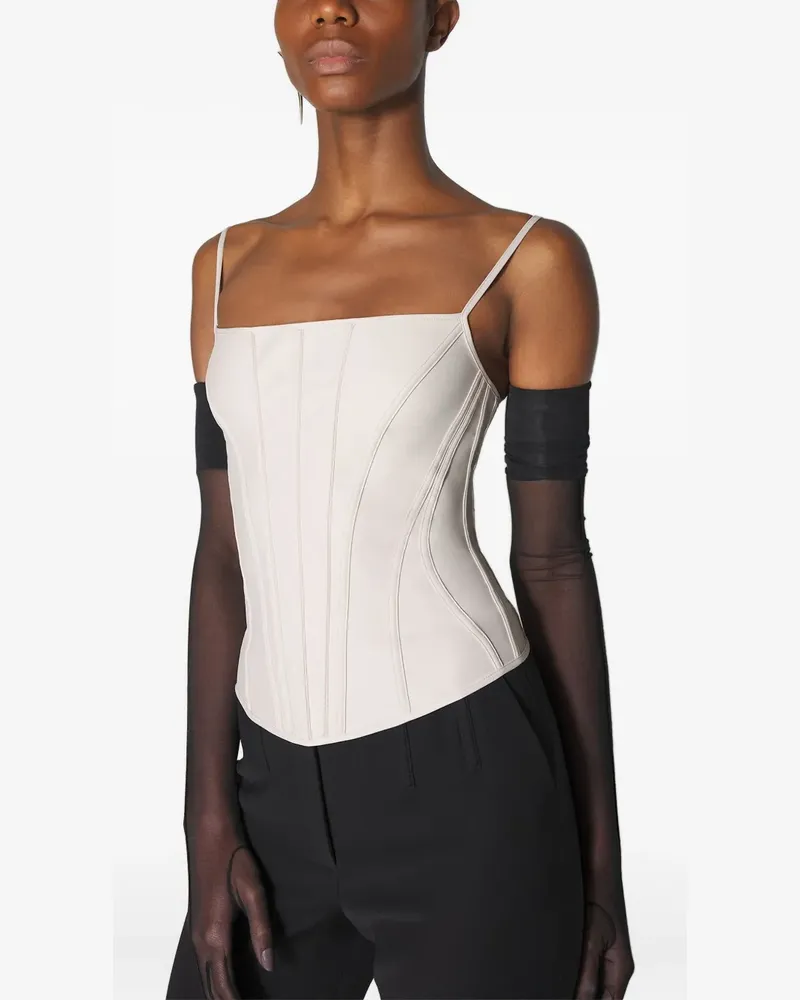 Thierry Mugler Corsage mit Nahteinsätzen - Weiß Weiß