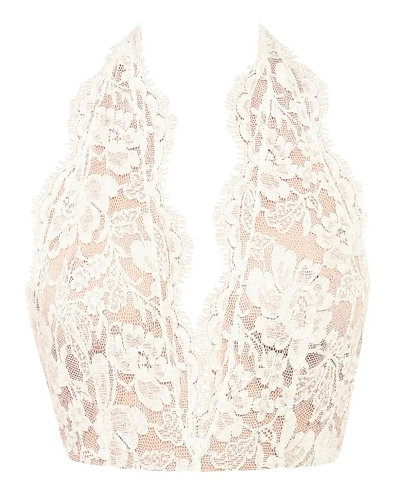 Rowen Rose lace V-neck bodysuit - Weiß Weiß