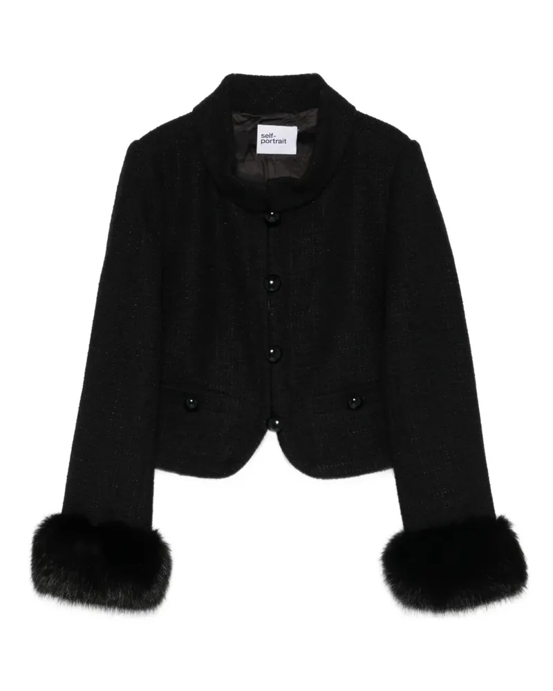 Self-Portrait Tweed-Sakko - Schwarz Schwarz