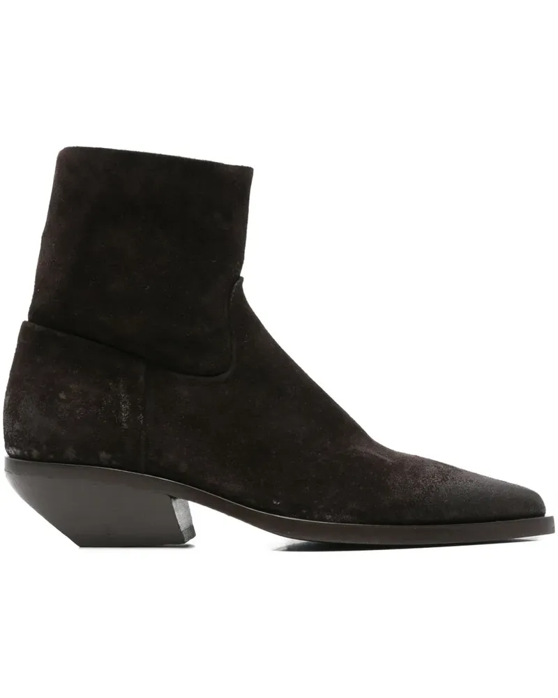 Elena Iachi pointed-toe suede ankle boots - Braun Braun