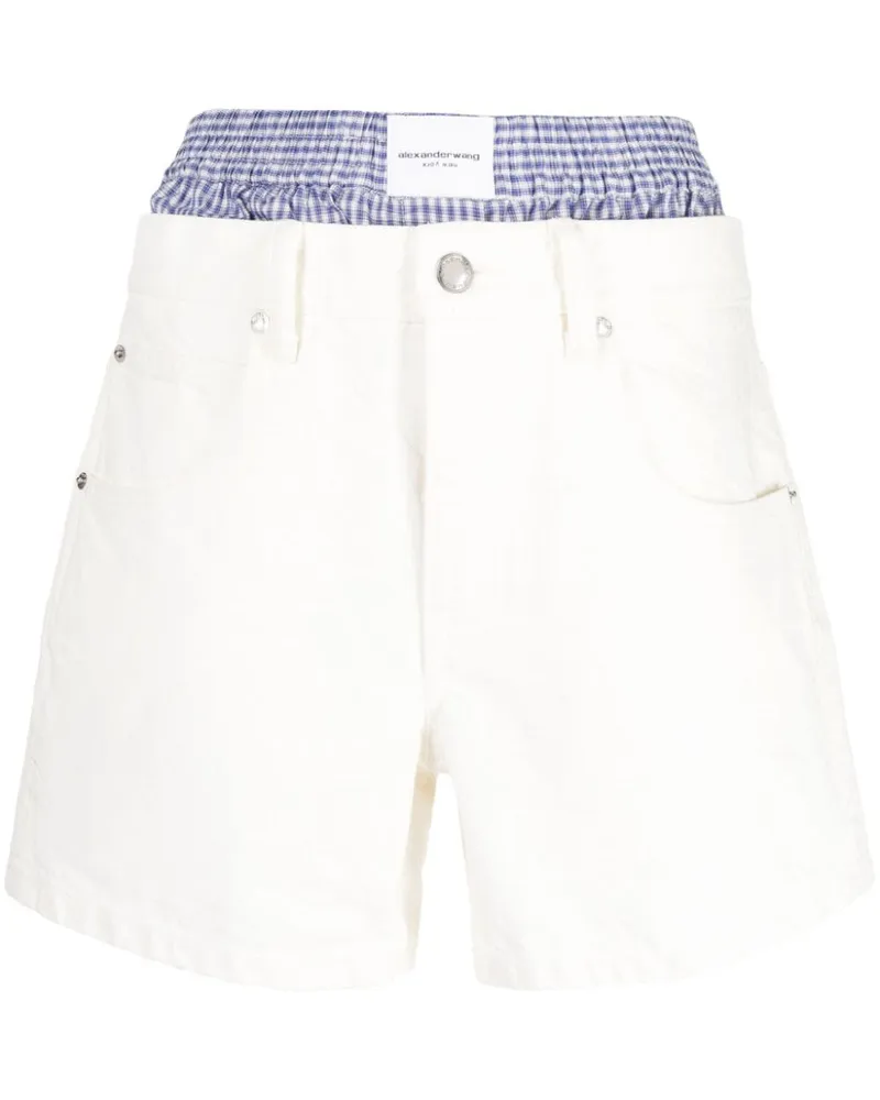 Alexander Wang Jeans-Shorts im Layering-Look Weiß