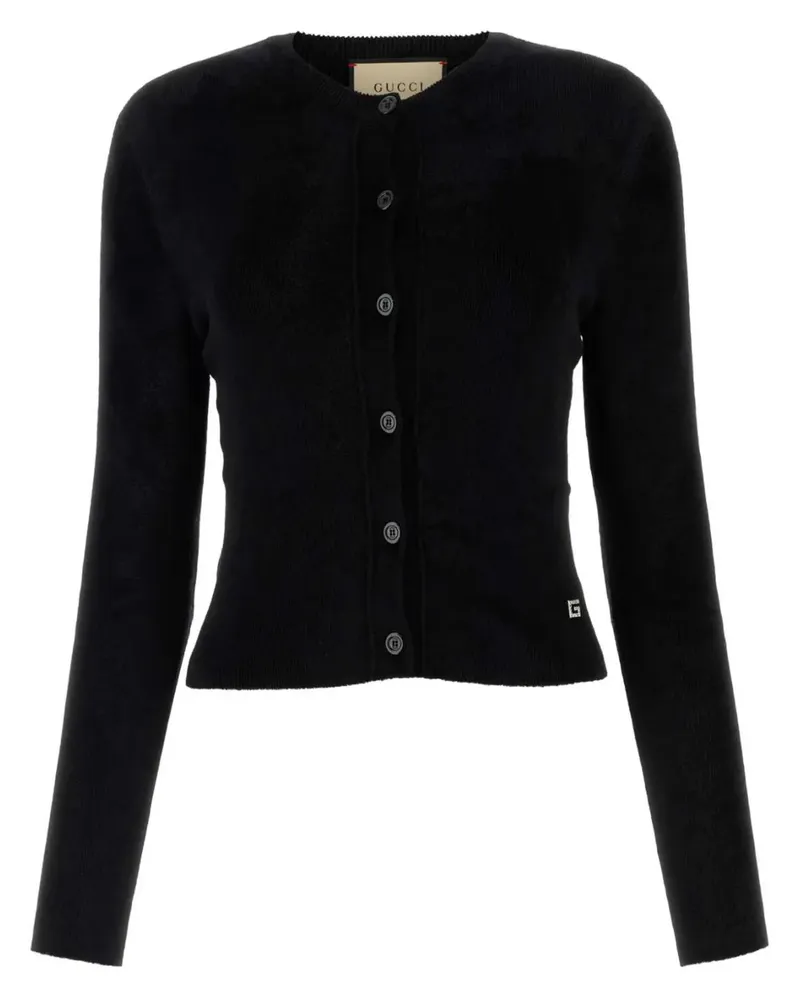 Gucci Cardigan mit Logo-Schild - Schwarz Schwarz
