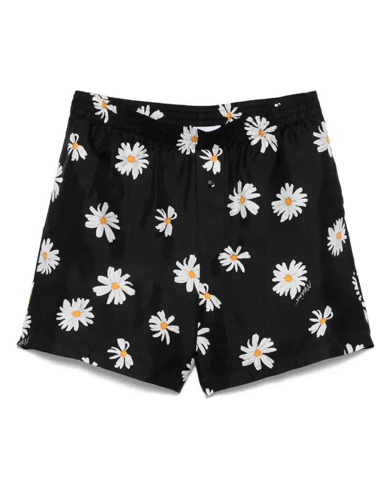 Moschino Shorts aus Seide mit Print - Schwarz Schwarz