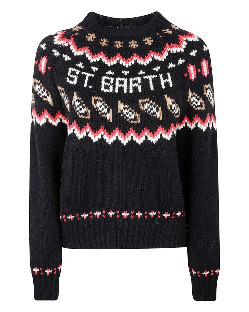 MC2 Saint Barth Klassischer Intarsien-Pullover - Schwarz Schwarz