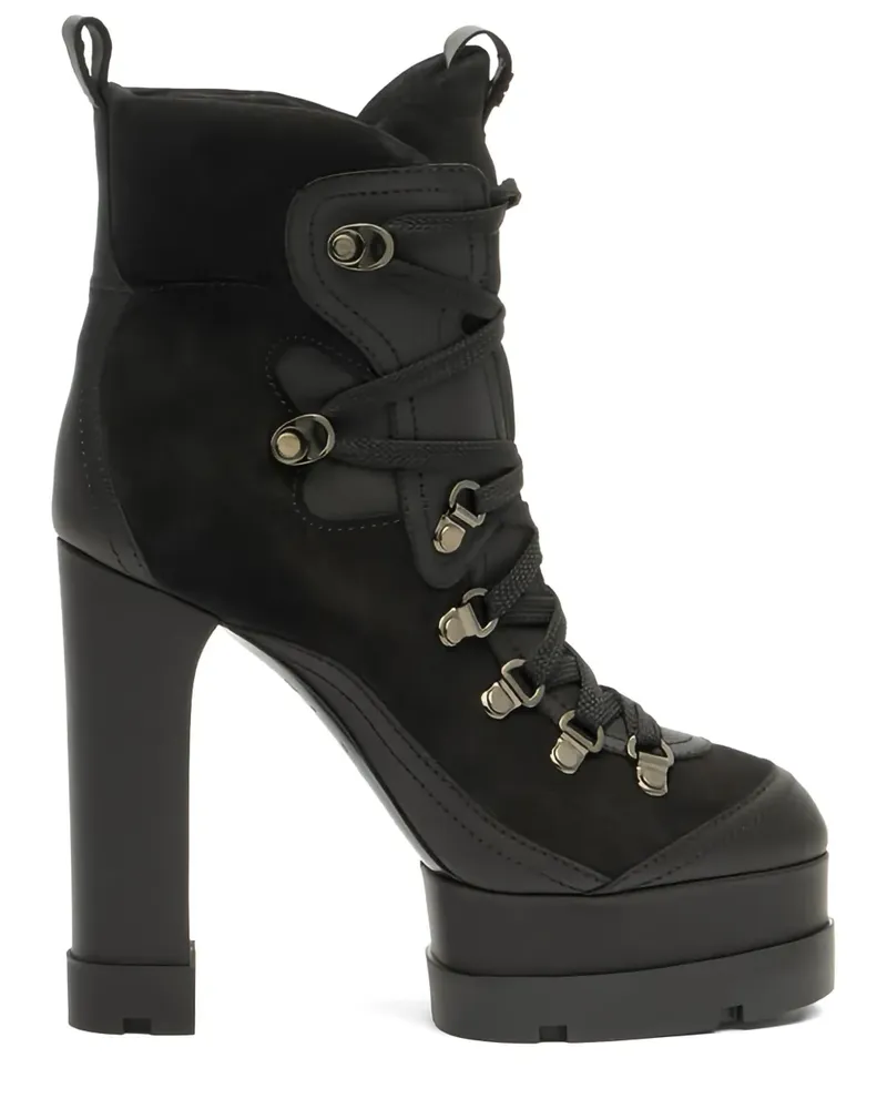 Casadei Schnürstiefel mit Plateau 120mm - 9000 BLACK 9000