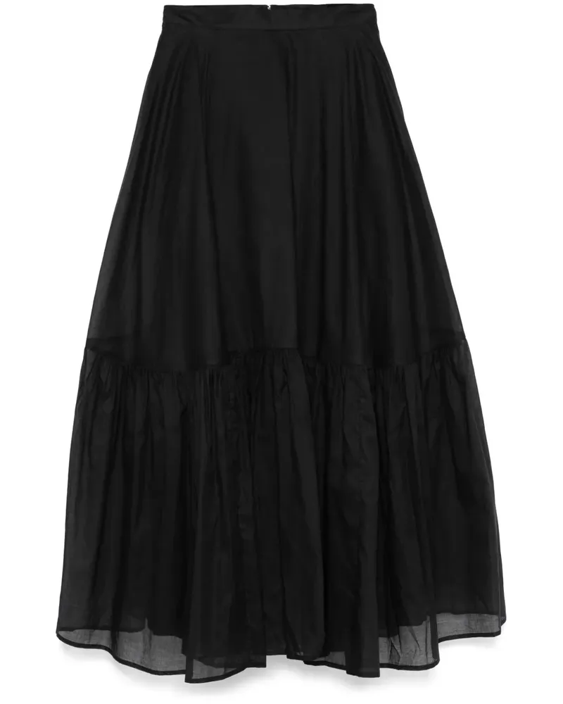 PLAN C Maxirock aus Organza - Schwarz Schwarz