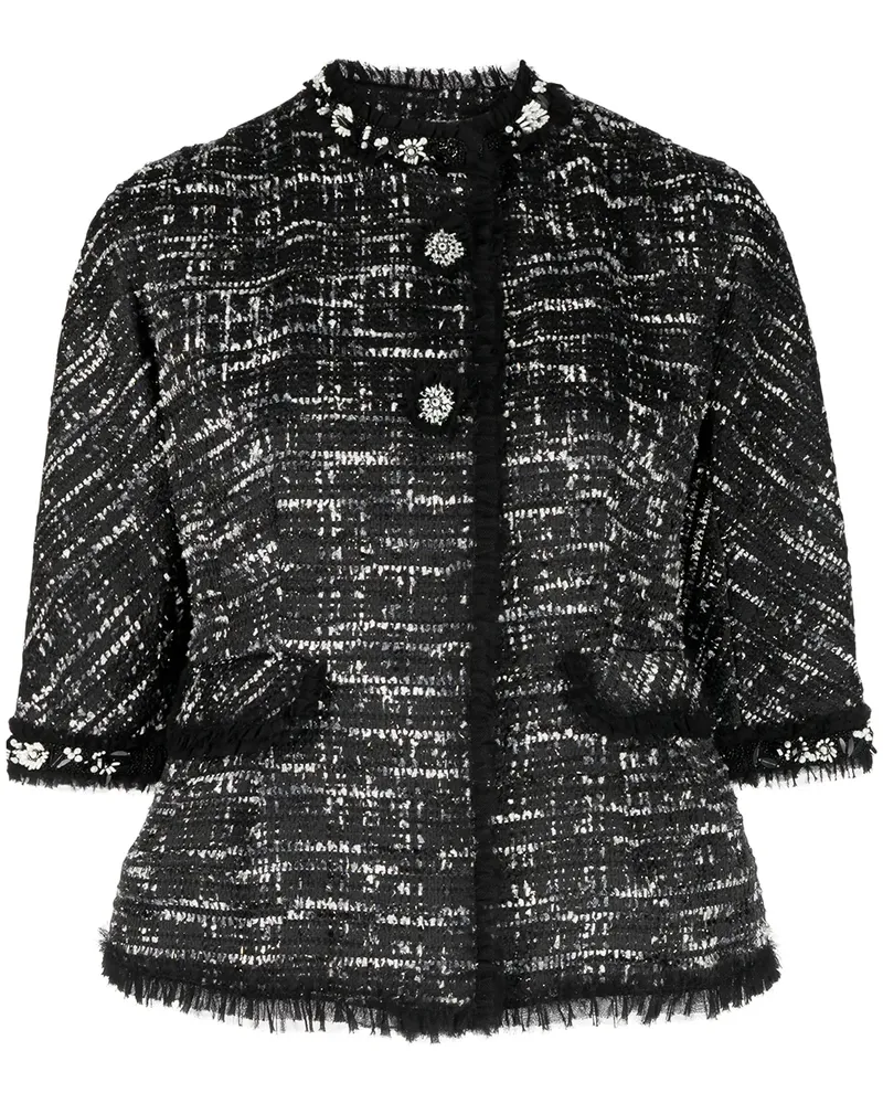 SHIATZY CHEN Tweed-Jacke mit Perlen - Schwarz Schwarz