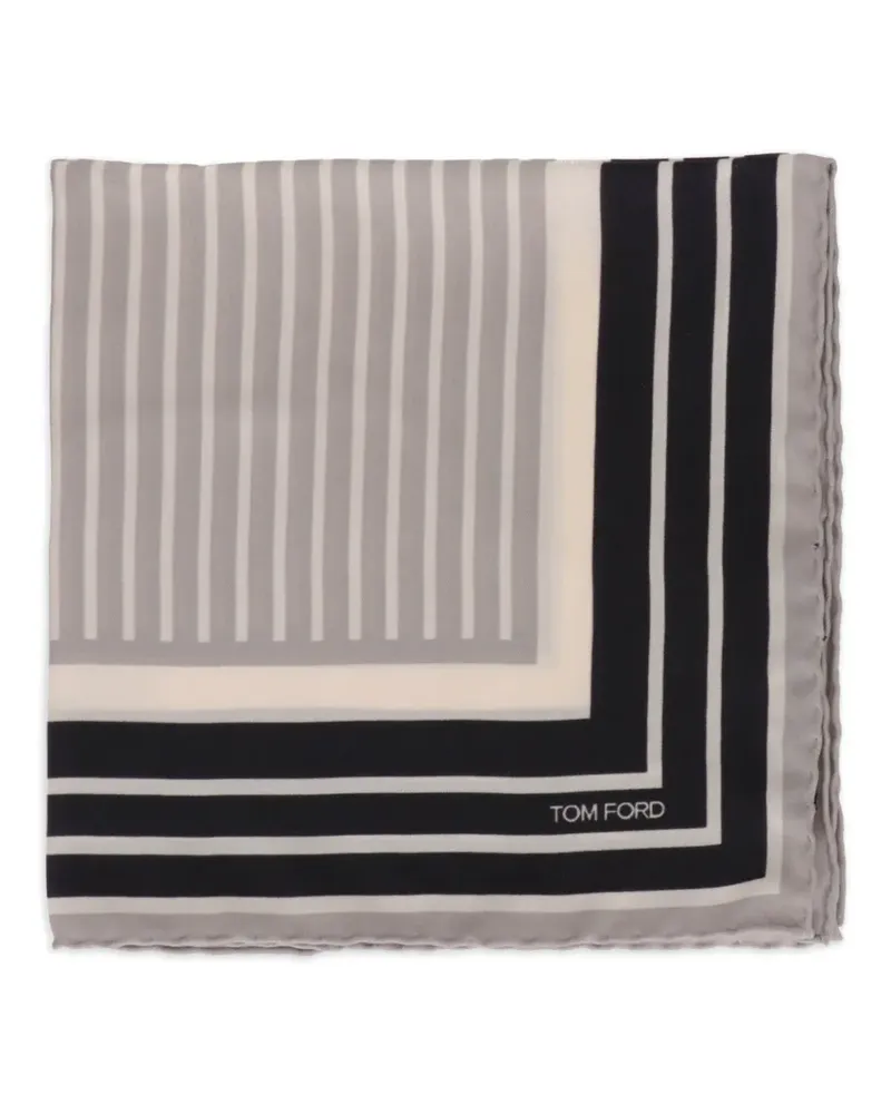 Tom Ford striped pocket square - Grau Grau