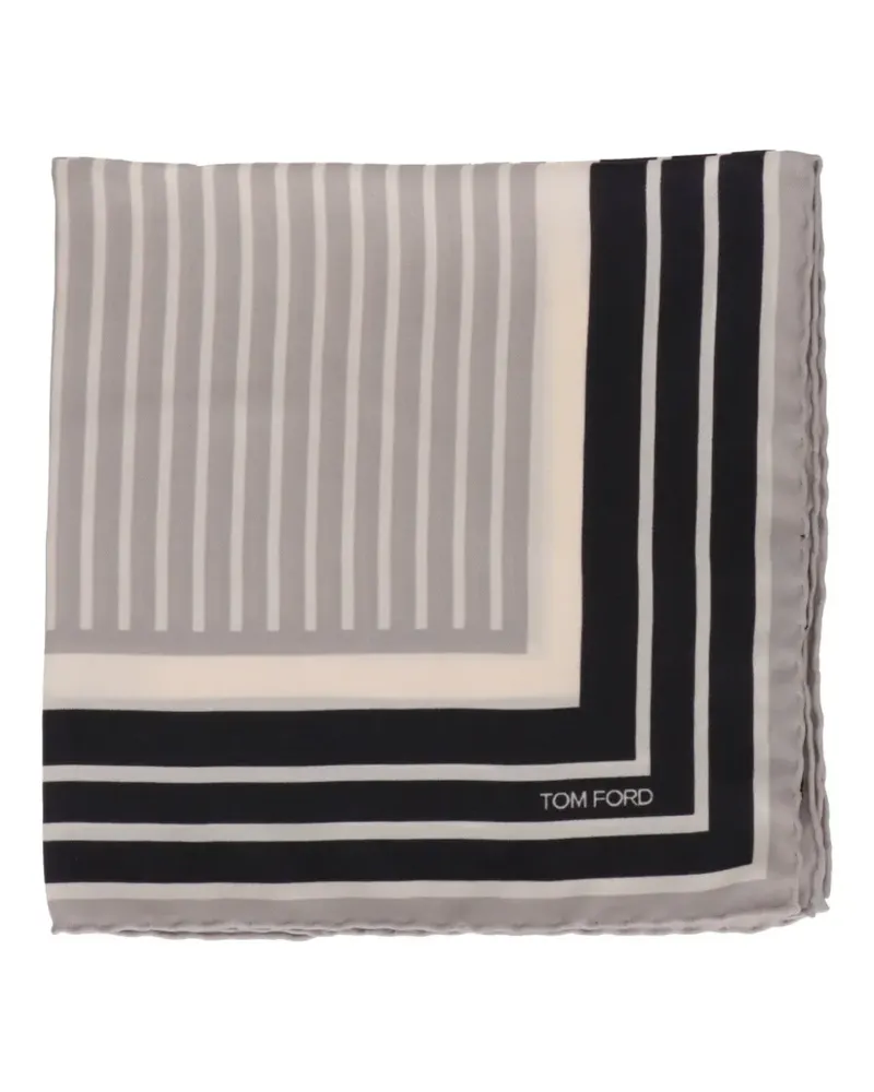 Tom Ford striped pocket square - Grau Grau