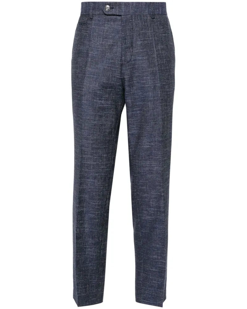 HUGO BOSS Cropped-Hose aus Tweed - Blau Blau
