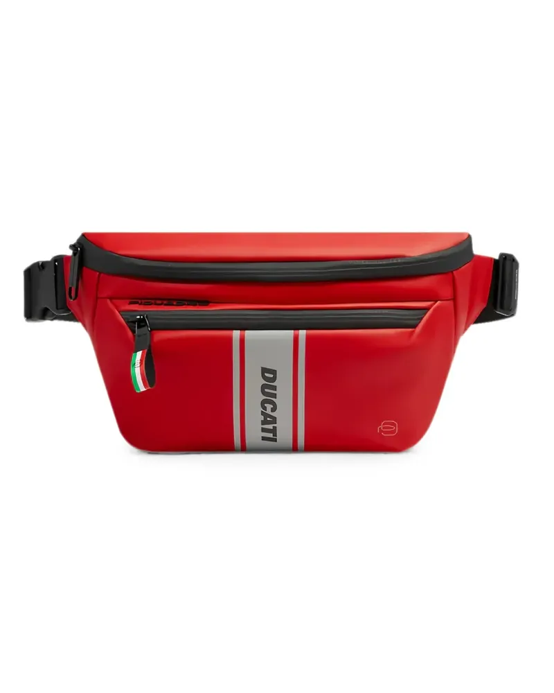 Piquadro x Ducati logo-print belt bag - Rot Rot