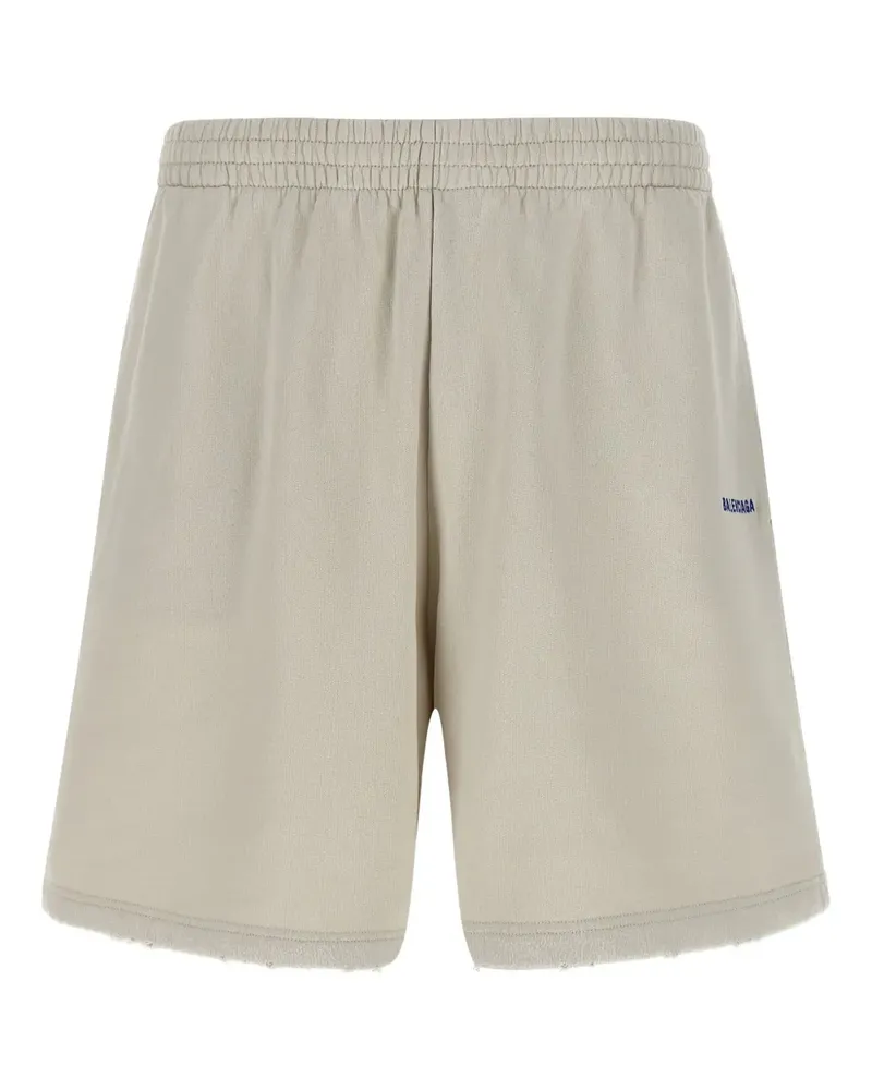 Balenciaga Fleece-Shorts mit Stickerei - Nude Nude
