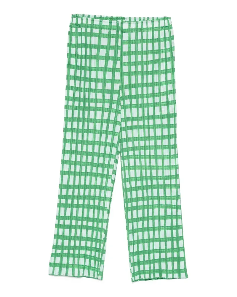 Issey Miyake Basket Cropped-Hose mit Falten - Grün Grün