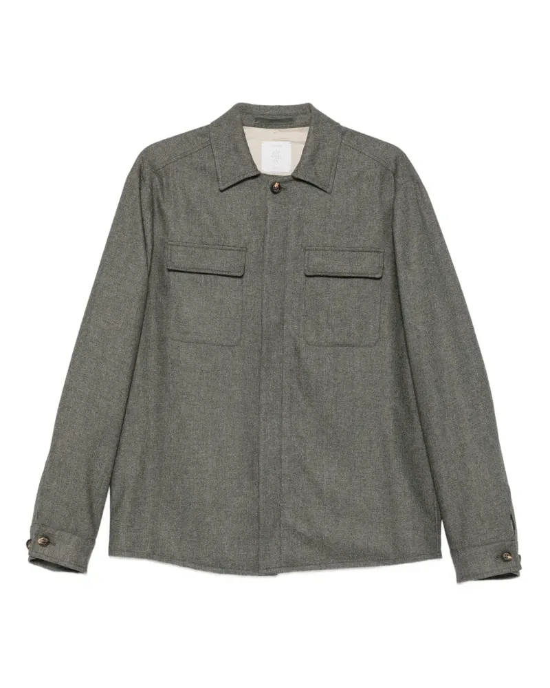 Eleventy Hemdjacke mit Klappentasche - Grün Grün