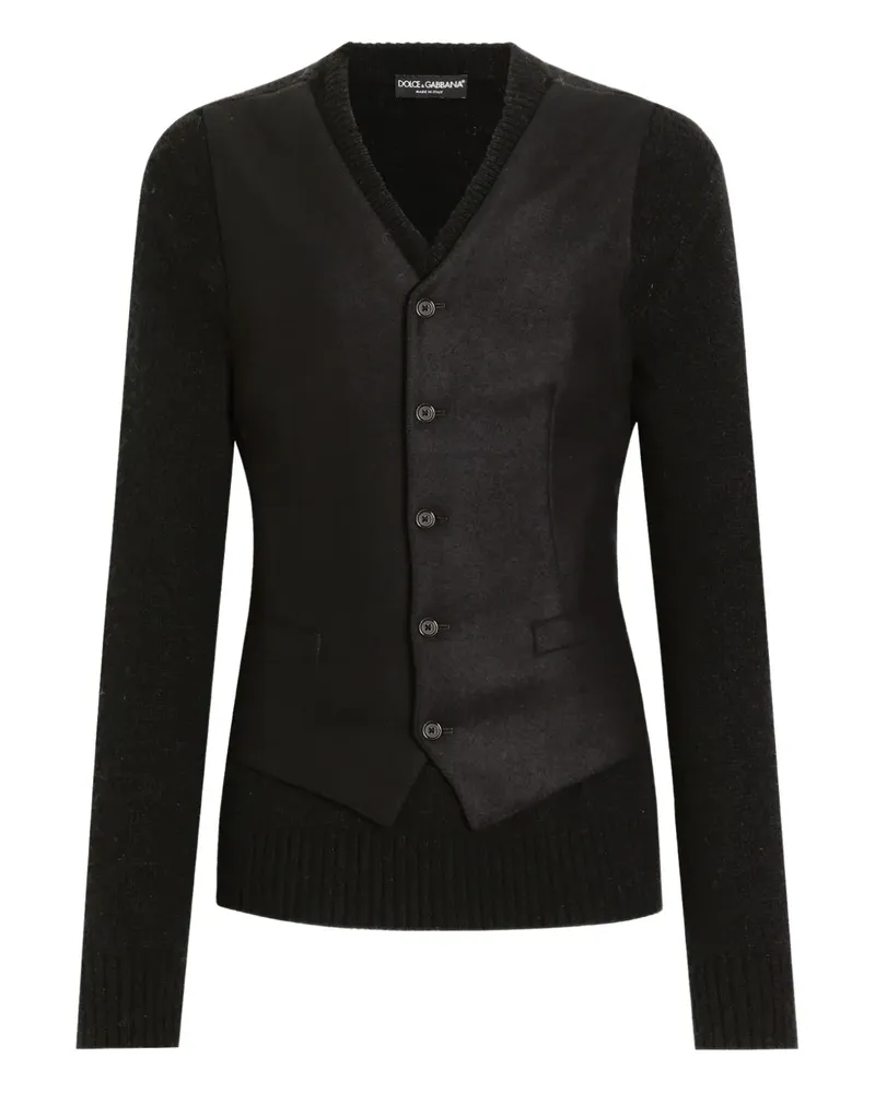 Dolce & Gabbana Pullover mit gestreiftem Einsatz - Schwarz Schwarz
