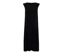 sleeveless satin dress - Schwarz