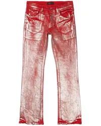 PURPLE BRAND Beschichtete P004 Straight-Leg-Jeans Rot