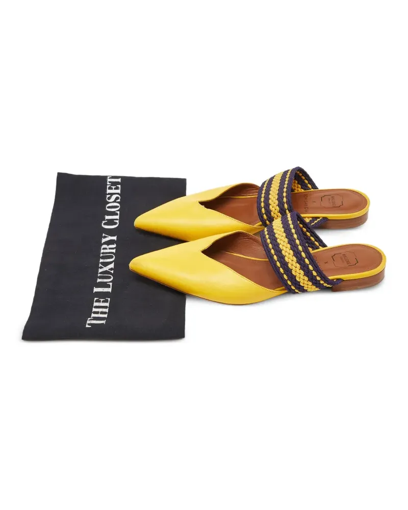 Malone Souliers Maisie woven-strap mules - Gelb Gelb