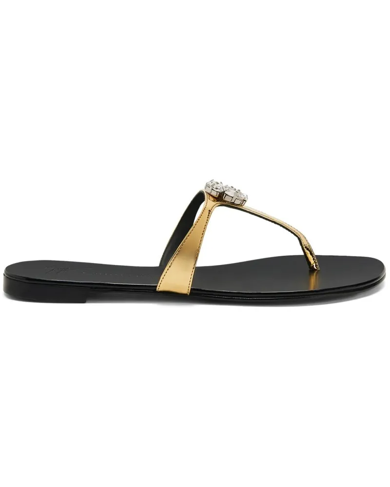 Giuseppe Zanotti Flache Brionne Sandalen im Metallic-Look - Gold Gold