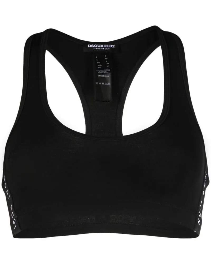 Dsquared2 Sport-BH mit Logo-Print - Schwarz Schwarz